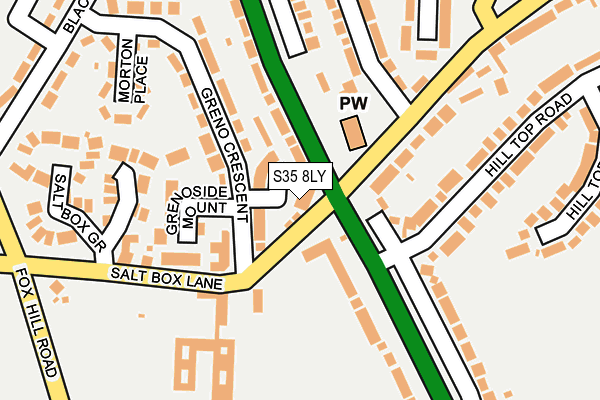 S35 8LY map - OS OpenMap – Local (Ordnance Survey)