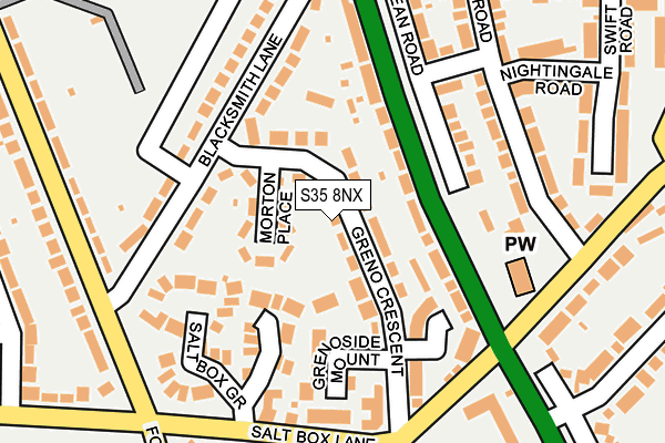 S35 8NX map - OS OpenMap – Local (Ordnance Survey)