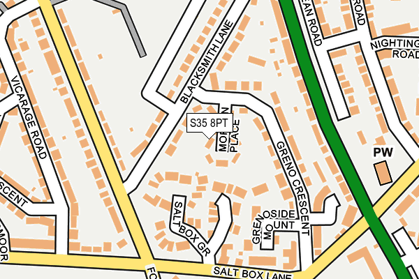 S35 8PT map - OS OpenMap – Local (Ordnance Survey)