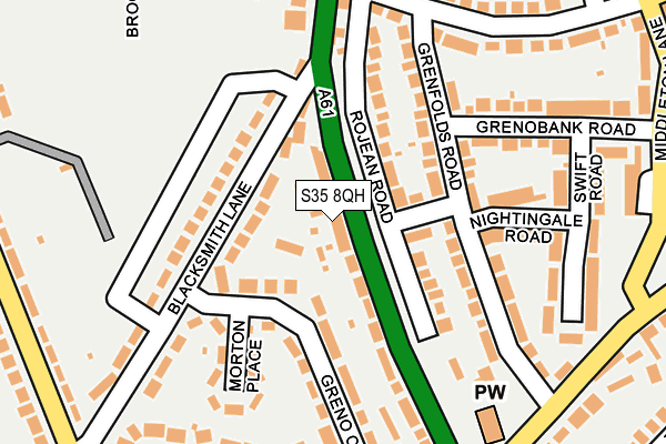 S35 8QH map - OS OpenMap – Local (Ordnance Survey)