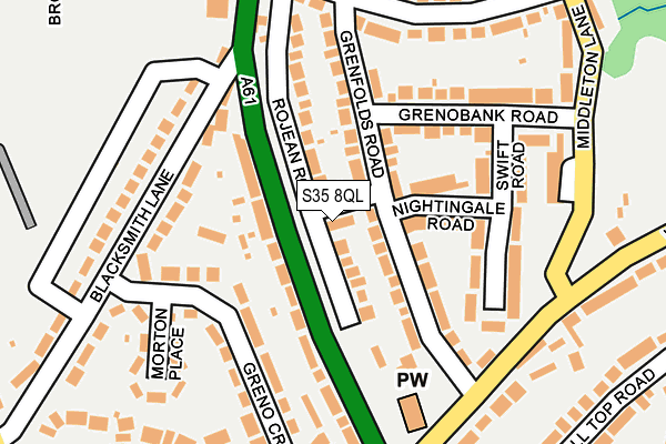 S35 8QL map - OS OpenMap – Local (Ordnance Survey)