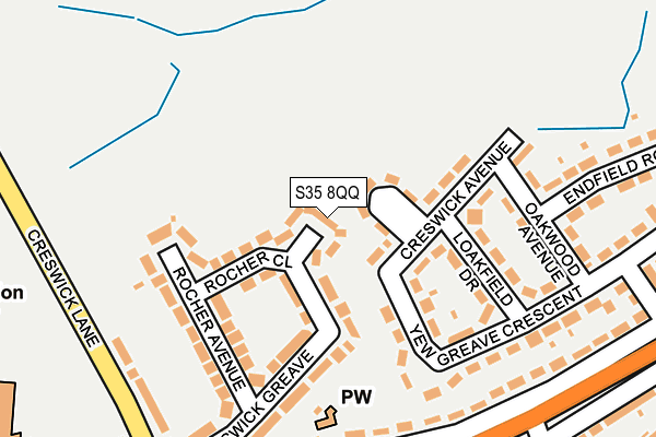 S35 8QQ map - OS OpenMap – Local (Ordnance Survey)