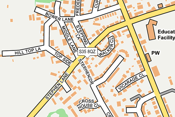 S35 8QZ map - OS OpenMap – Local (Ordnance Survey)