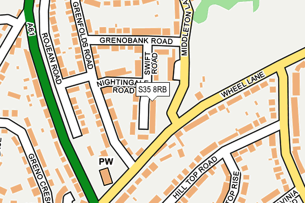S35 8RB map - OS OpenMap – Local (Ordnance Survey)