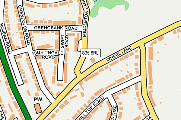 S35 8RL map - OS OpenMap – Local (Ordnance Survey)