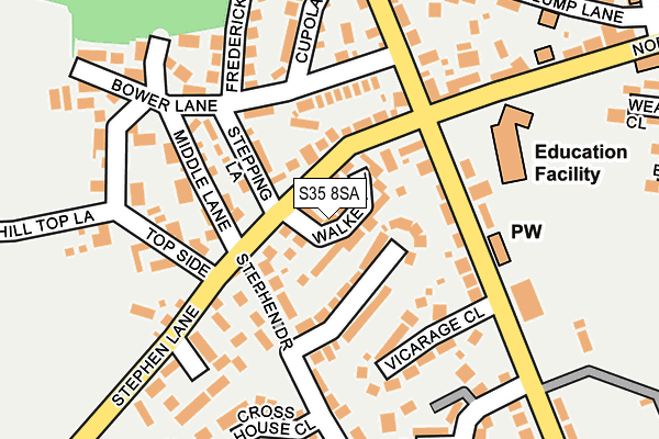 S35 8SA map - OS OpenMap – Local (Ordnance Survey)
