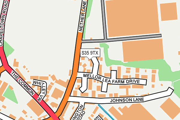 S35 9TX map - OS OpenMap – Local (Ordnance Survey)