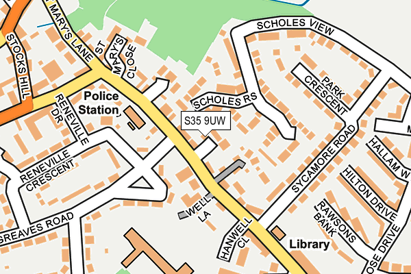 S35 9UW map - OS OpenMap – Local (Ordnance Survey)