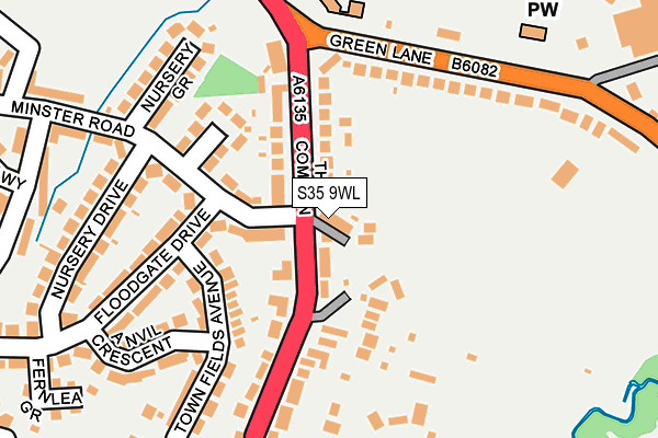 S35 9WL map - OS OpenMap – Local (Ordnance Survey)
