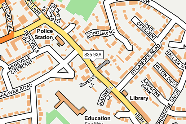S35 9XA map - OS OpenMap – Local (Ordnance Survey)
