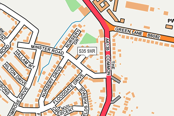 S35 9XR map - OS OpenMap – Local (Ordnance Survey)