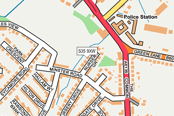 S35 9XW map - OS OpenMap – Local (Ordnance Survey)