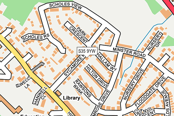 S35 9YW map - OS OpenMap – Local (Ordnance Survey)