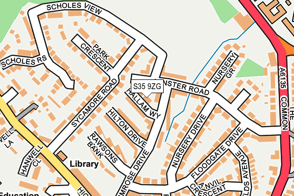 S35 9ZG map - OS OpenMap – Local (Ordnance Survey)