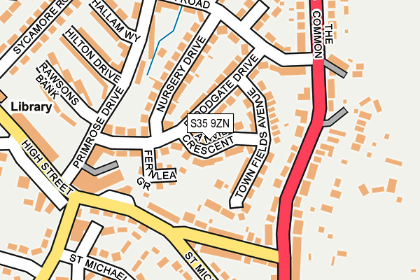 S35 9ZN map - OS OpenMap – Local (Ordnance Survey)