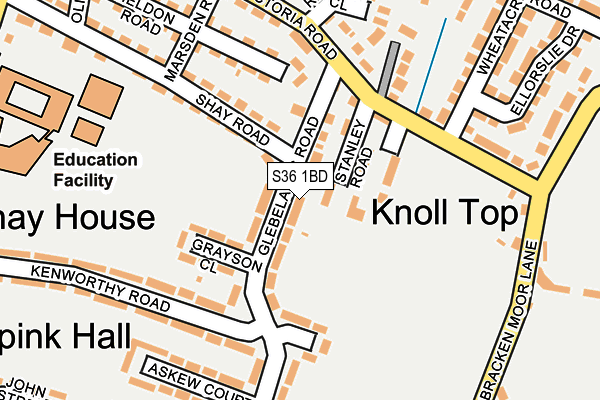 S36 1BD map - OS OpenMap – Local (Ordnance Survey)