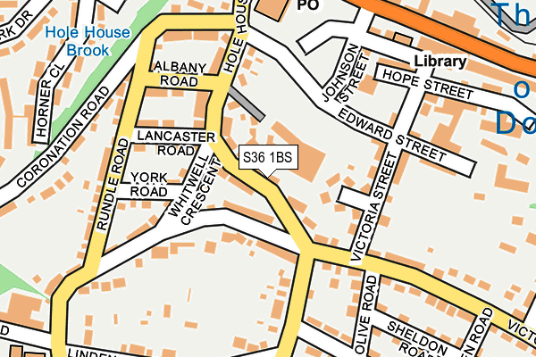 S36 1BS map - OS OpenMap – Local (Ordnance Survey)