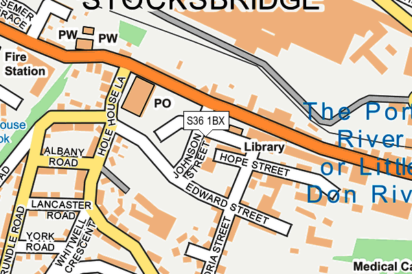 S36 1BX map - OS OpenMap – Local (Ordnance Survey)