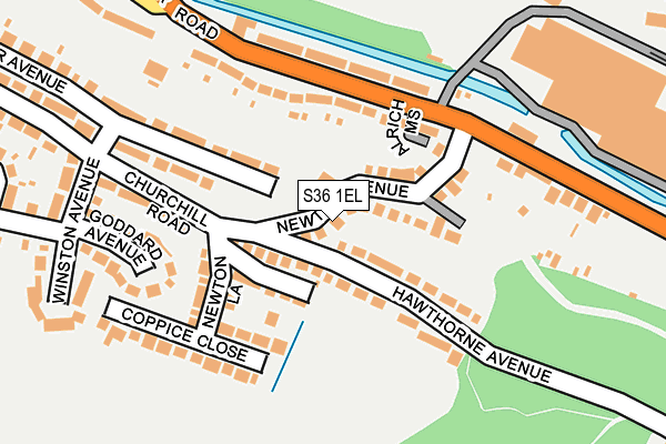 S36 1EL map - OS OpenMap – Local (Ordnance Survey)