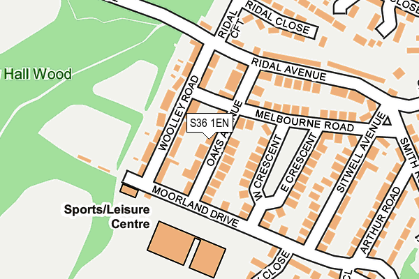 S36 1EN map - OS OpenMap – Local (Ordnance Survey)