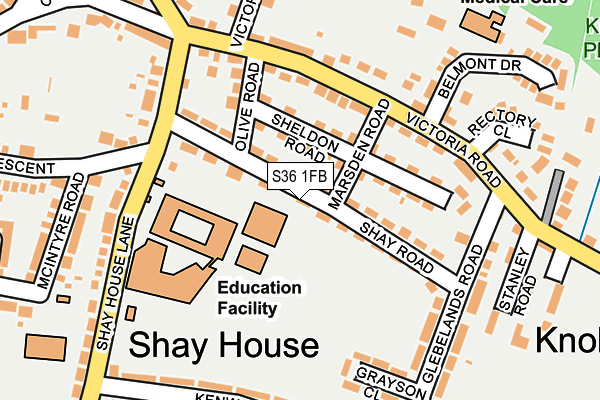 S36 1FB map - OS OpenMap – Local (Ordnance Survey)