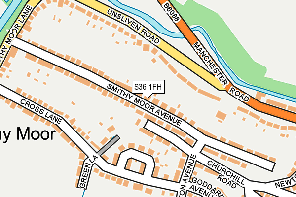 S36 1FH map - OS OpenMap – Local (Ordnance Survey)