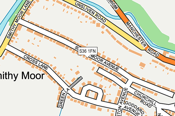 S36 1FN map - OS OpenMap – Local (Ordnance Survey)