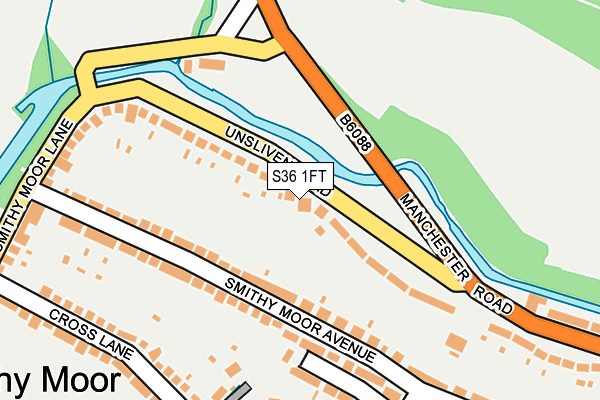 S36 1FT map - OS OpenMap – Local (Ordnance Survey)