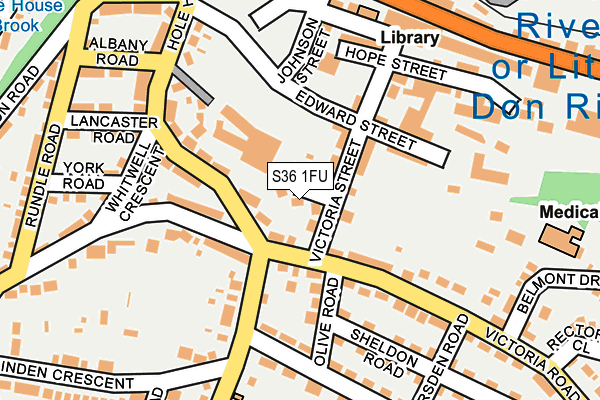 S36 1FU map - OS OpenMap – Local (Ordnance Survey)