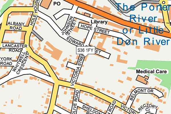 S36 1FY map - OS OpenMap – Local (Ordnance Survey)