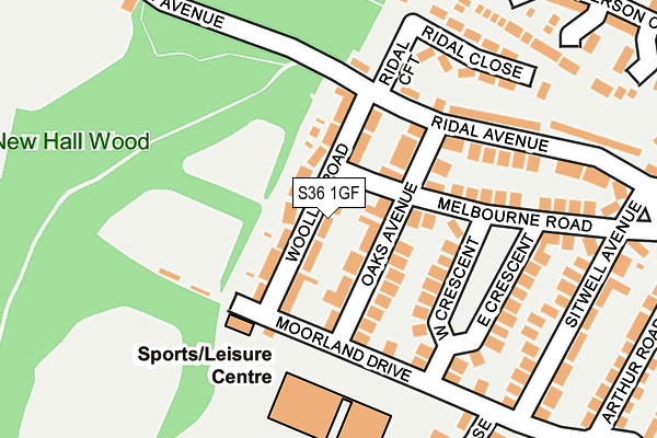 S36 1GF map - OS OpenMap – Local (Ordnance Survey)