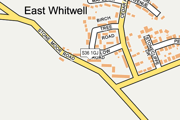 S36 1GJ map - OS OpenMap – Local (Ordnance Survey)