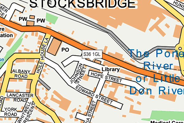S36 1GL map - OS OpenMap – Local (Ordnance Survey)
