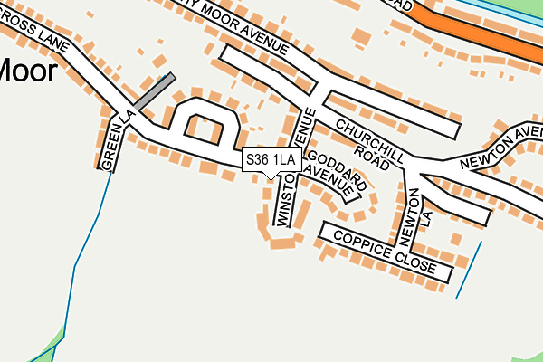 S36 1LA map - OS OpenMap – Local (Ordnance Survey)
