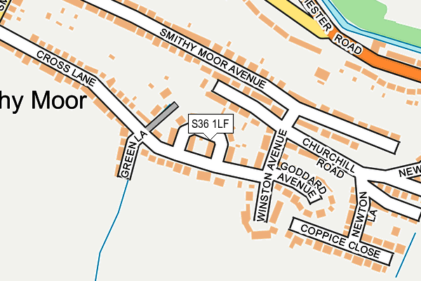 S36 1LF map - OS OpenMap – Local (Ordnance Survey)