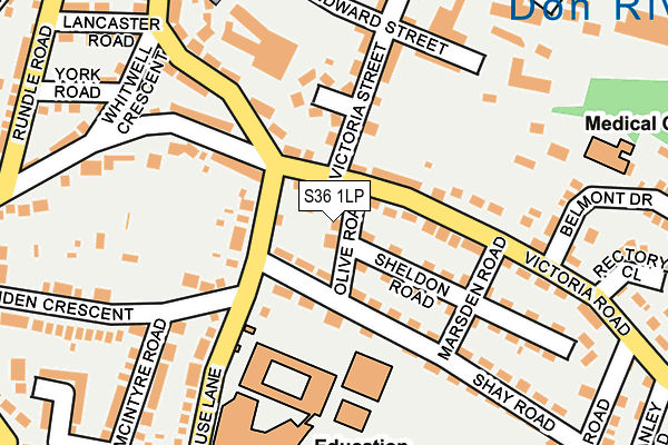 S36 1LP map - OS OpenMap – Local (Ordnance Survey)