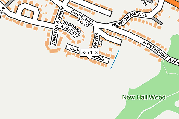 S36 1LS map - OS OpenMap – Local (Ordnance Survey)