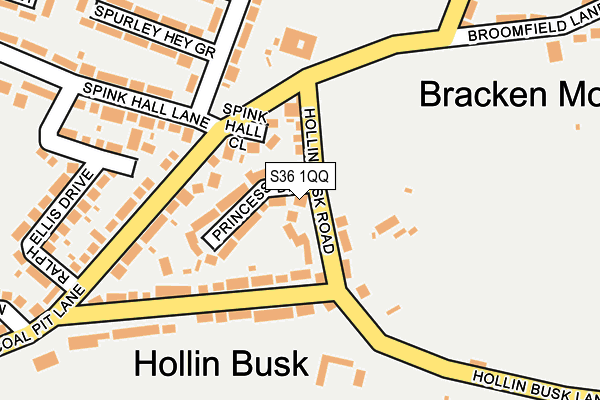 S36 1QQ map - OS OpenMap – Local (Ordnance Survey)