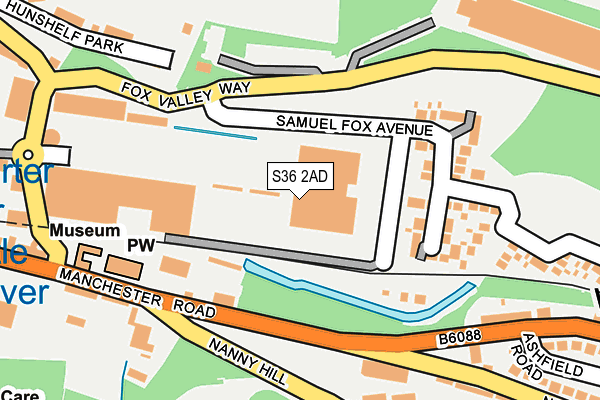S36 2AD map - OS OpenMap – Local (Ordnance Survey)