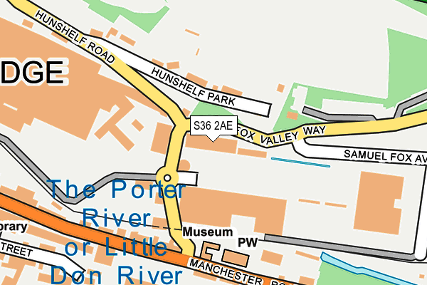 S36 2AE map - OS OpenMap – Local (Ordnance Survey)
