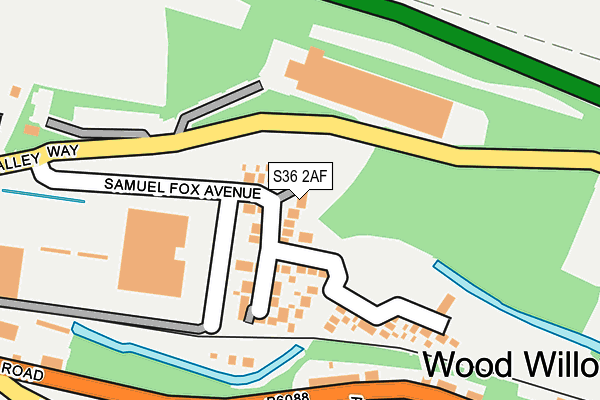 S36 2AF map - OS OpenMap – Local (Ordnance Survey)