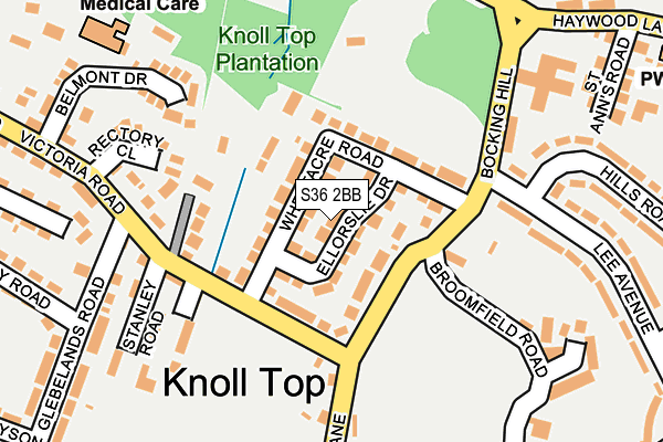 S36 2BB map - OS OpenMap – Local (Ordnance Survey)