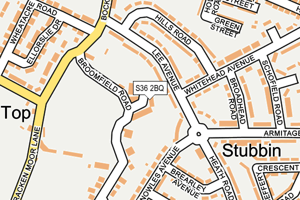 S36 2BQ map - OS OpenMap – Local (Ordnance Survey)