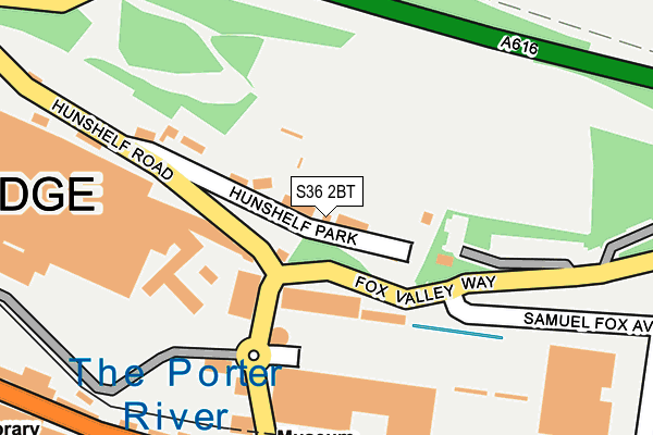 S36 2BT map - OS OpenMap – Local (Ordnance Survey)