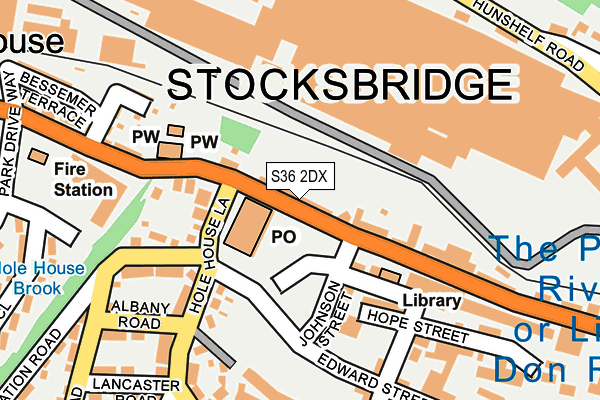 S36 2DX map - OS OpenMap – Local (Ordnance Survey)
