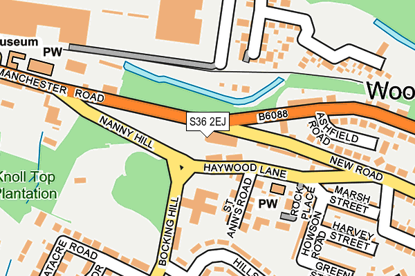 S36 2EJ map - OS OpenMap – Local (Ordnance Survey)