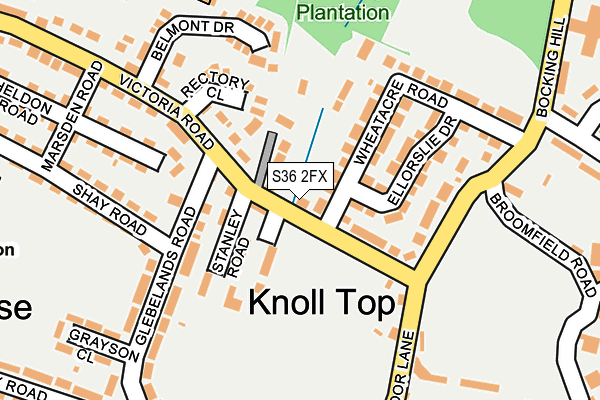 S36 2FX map - OS OpenMap – Local (Ordnance Survey)