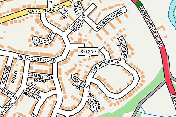 S36 2NG map - OS OpenMap – Local (Ordnance Survey)