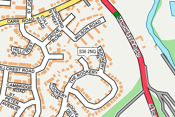 S36 2NQ map - OS OpenMap – Local (Ordnance Survey)