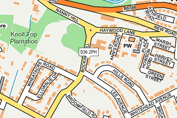 S36 2PH map - OS OpenMap – Local (Ordnance Survey)